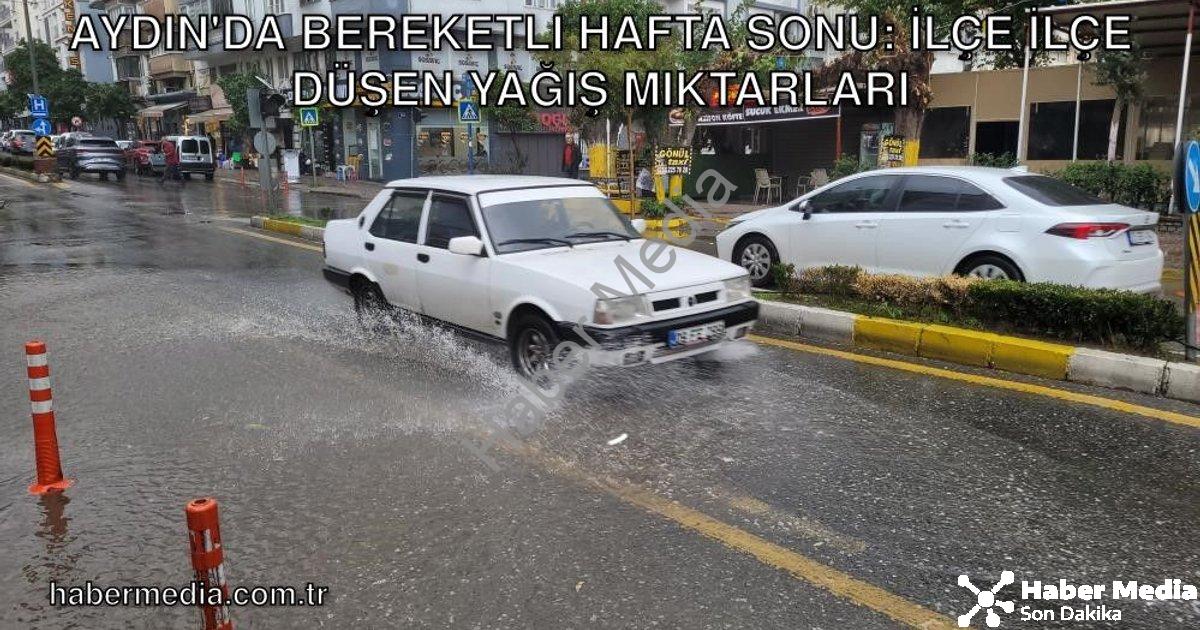 "Aydın'da Bereketli Hafta Sonu: İlçe İlçe Düşen Yağış Miktarları" başlıklı haber için fotorealistik,