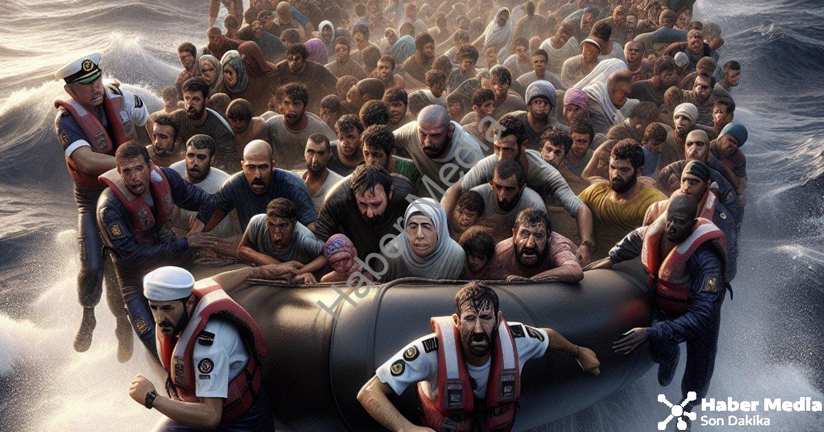 "İzmir Açıklarında Hareketli Saatler: 120 Düzensiz Göçmen Yakalandı" başlıklı haber için fotorealist