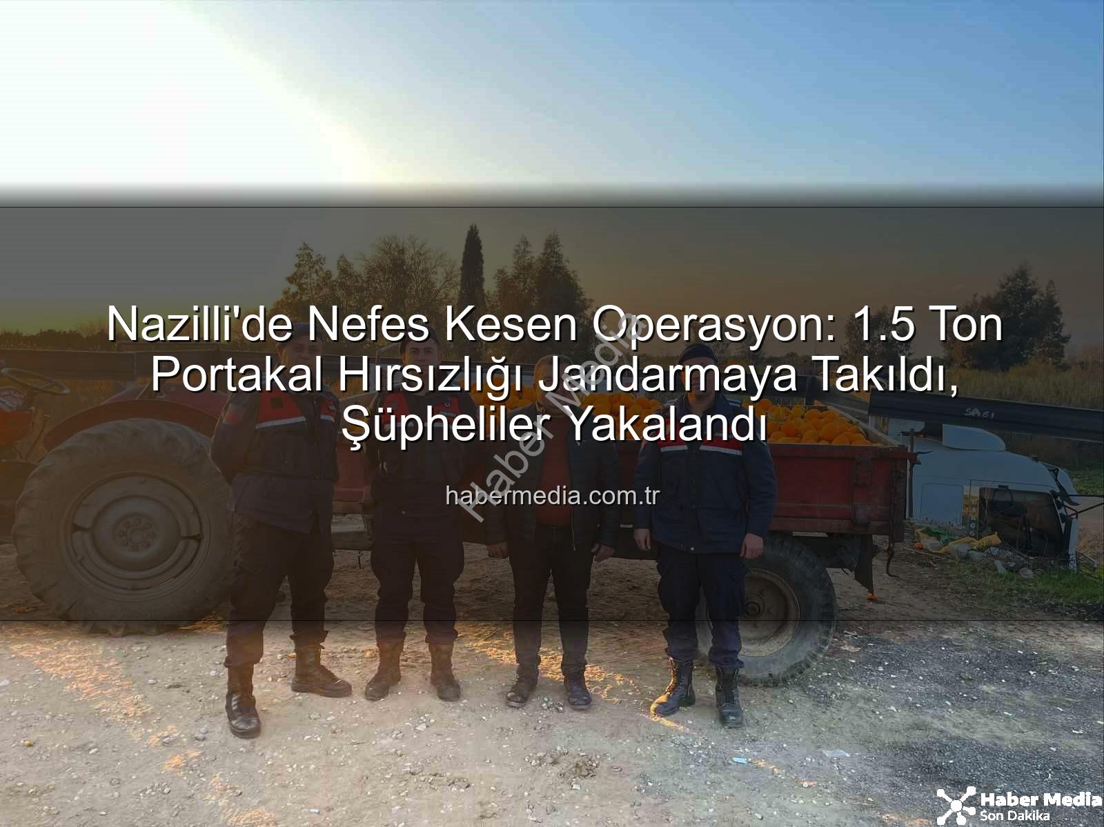 portakal hırsızlığı - Nazilli'de Nefes Kesen Operasyon: 1.5 Ton Portakal Hırsızlığı Jandarmaya Takıldı, Şüpheliler Yakalandı